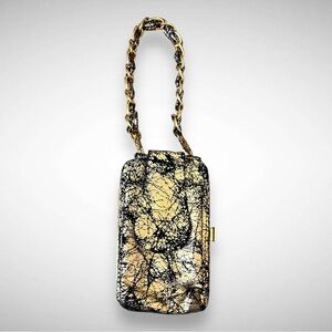DEPECHE MODE NEW YORK Gold And Black ID Case/Wallet‎ With Chain | EUC